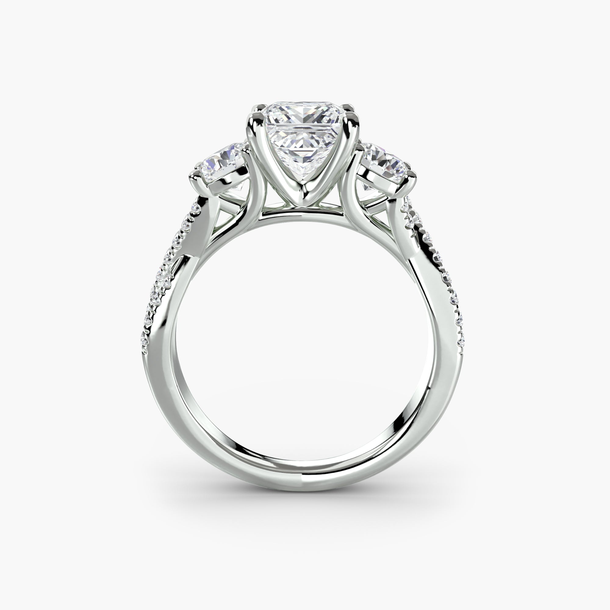 Three-Stone with Pavé Band 2