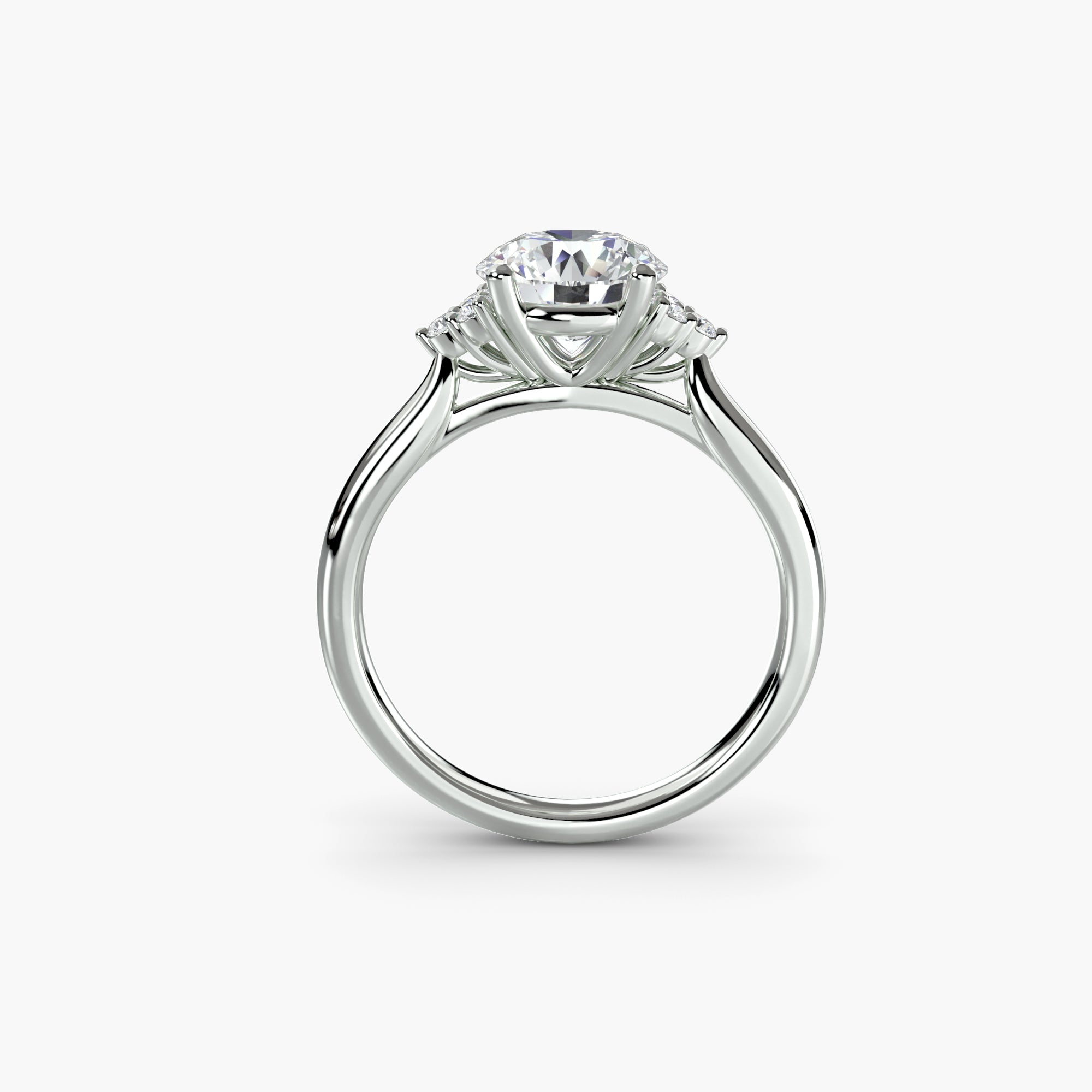 Solitaire with Cluster Shoulders