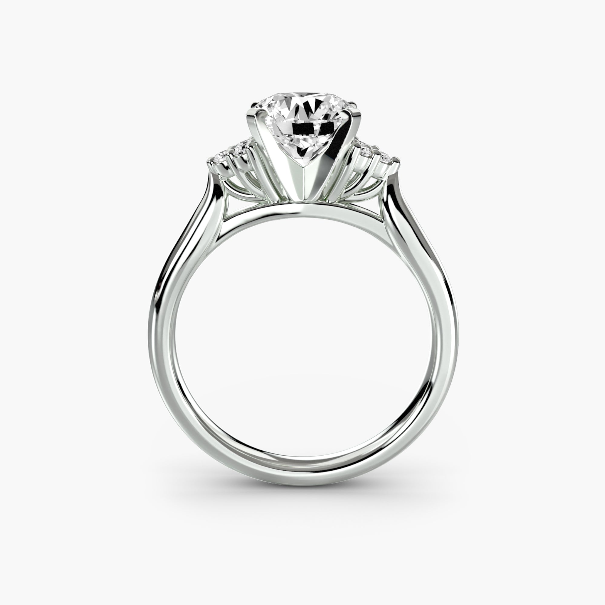 Solitaire with Cluster Shoulders 2